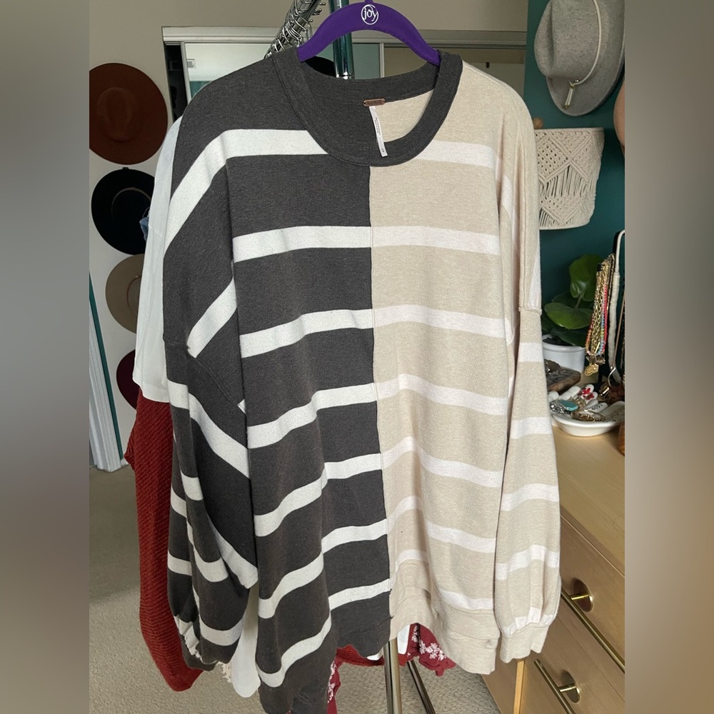 Free People Stripe Knit Sweater / Size L